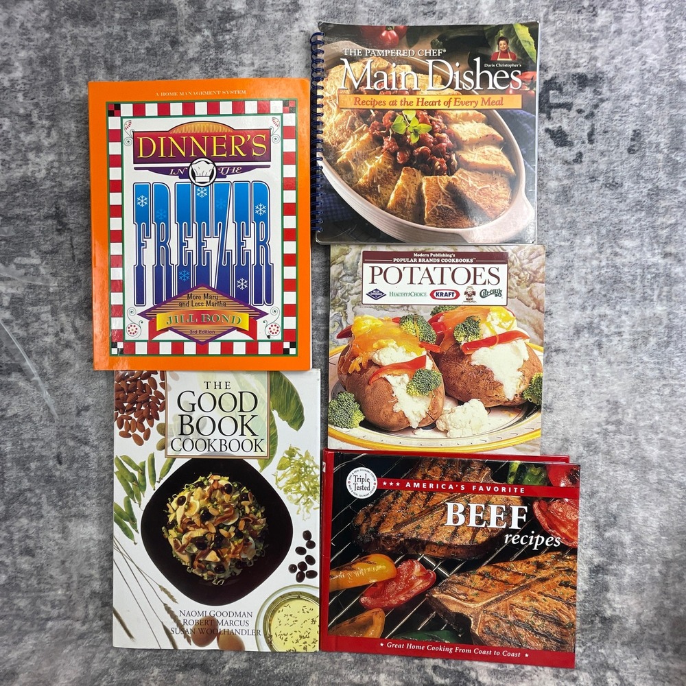 Cookbook Lot of 5 Dinner's in Freezer Pampered Chef Beef Potatoes Book